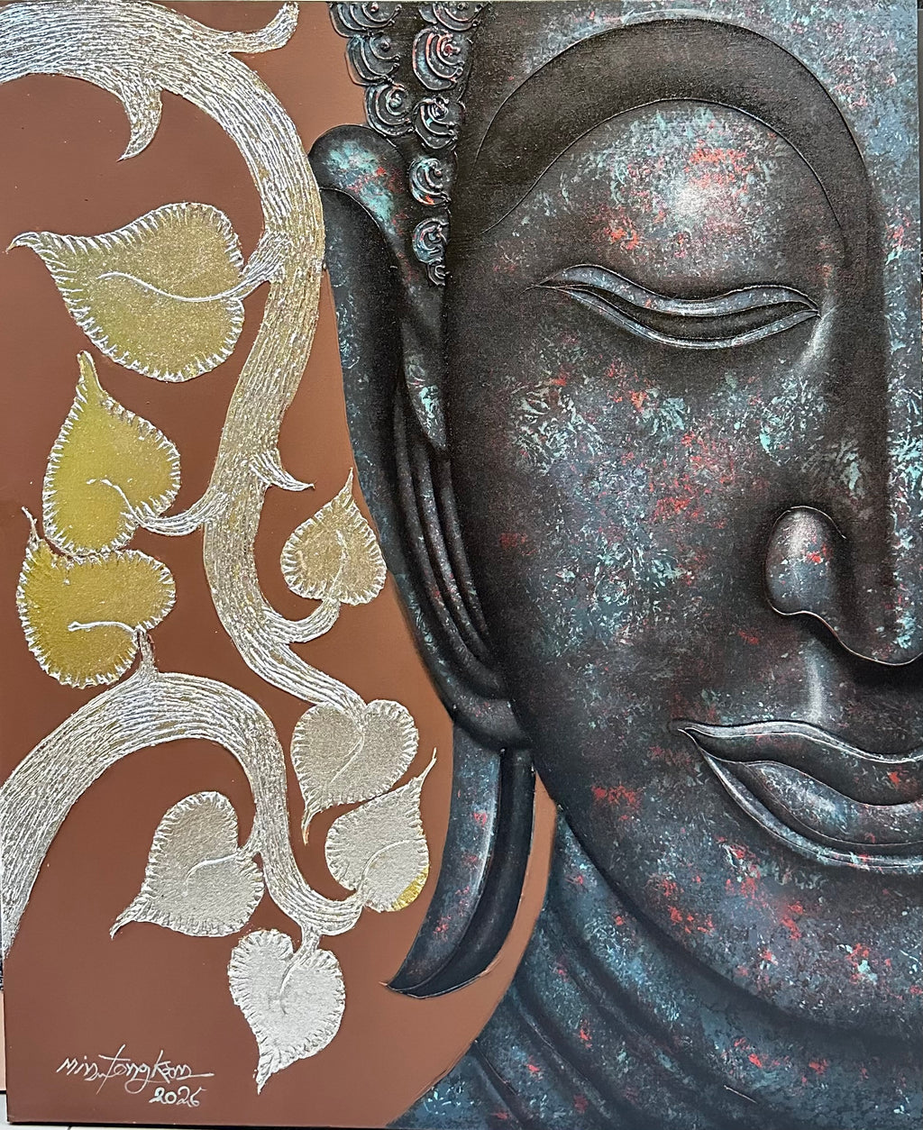 Buddha silver leaf