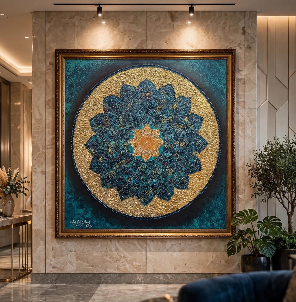 Golden Teal Mandala