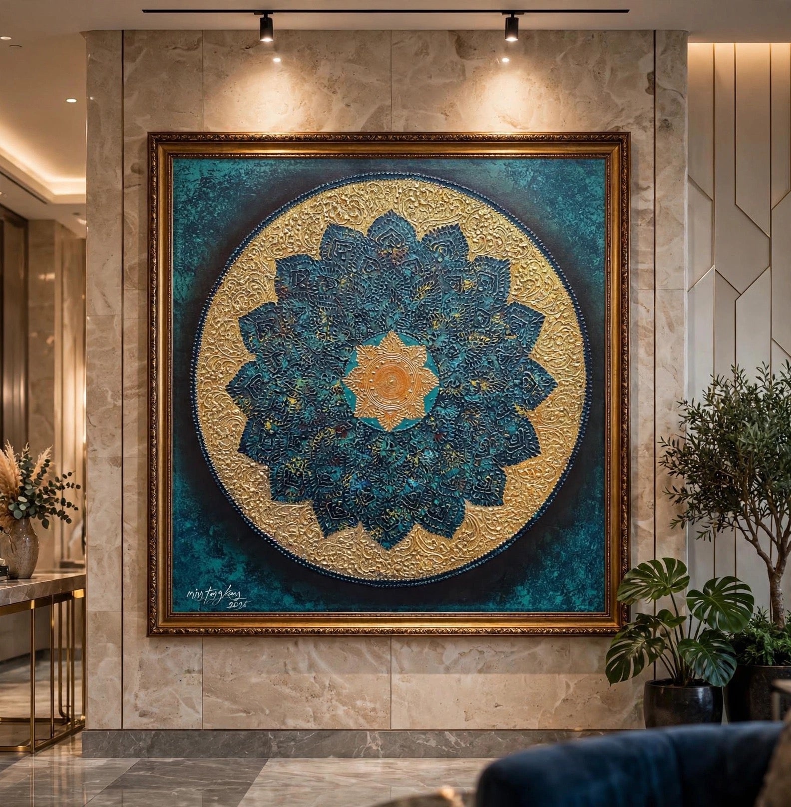 Golden Teal Mandala