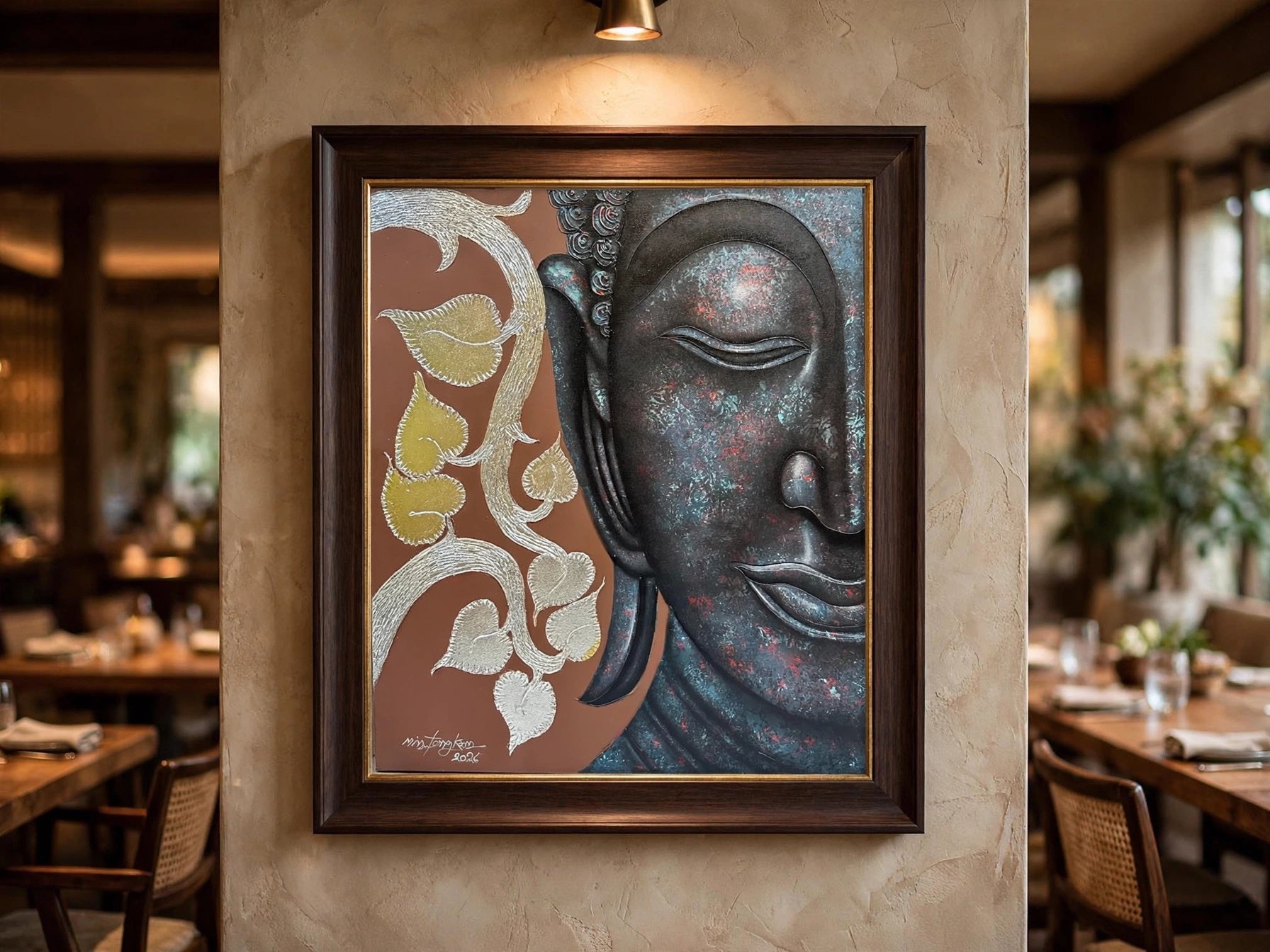 Buddha silver leaf