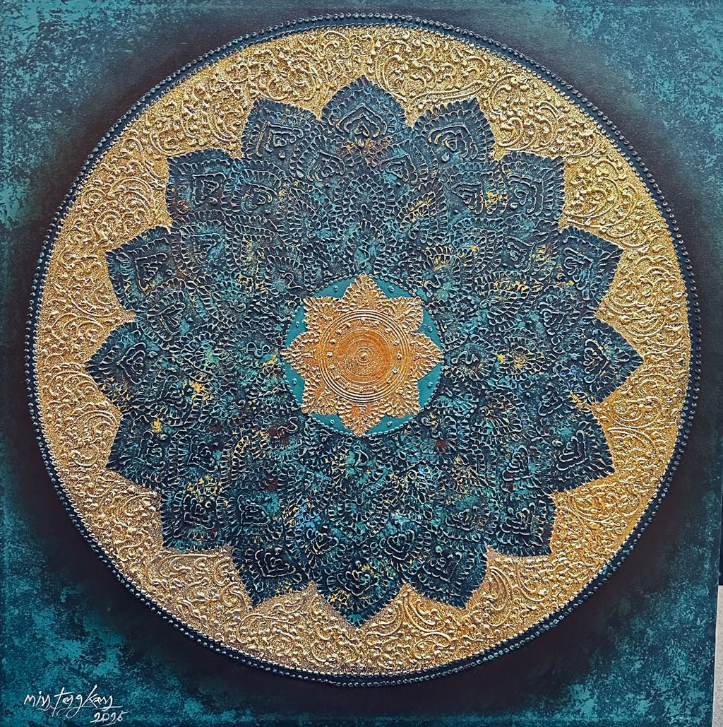 Golden Teal Mandala